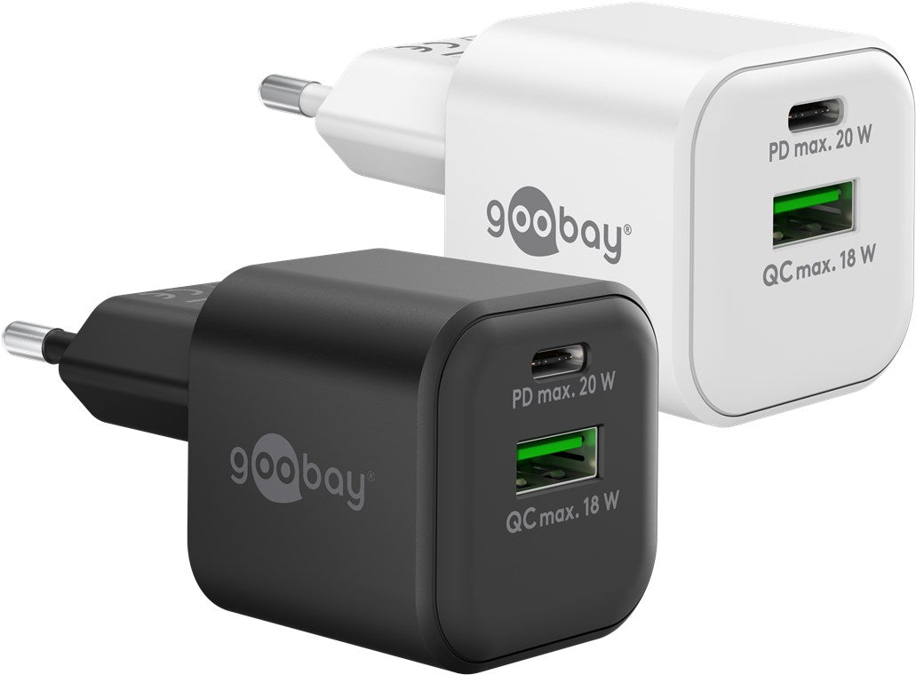 USB-C™ PD GaN Dual-Schnellladegerät Nano (20 W) weiß