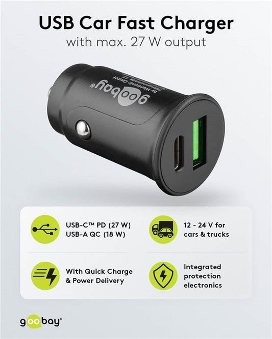 Dual-USB Auto-Schnellladegerät USB-C™ PD (Power Delivery) (27 W)