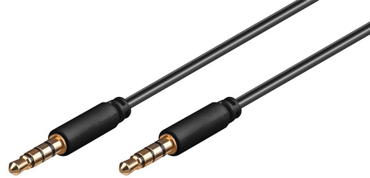 Audio Verbindungskabel AUX, 3,5 mm Stereo 4-pol., Slim, CU