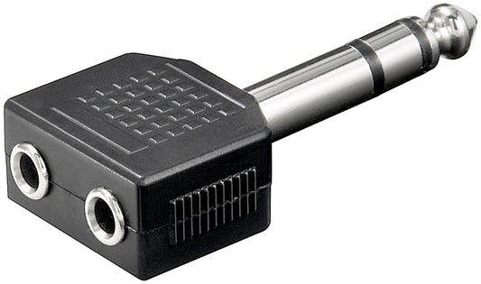 Kopfhörer-Adapter, AUX-Klinke 6,35mm zu 2x 3,5mm