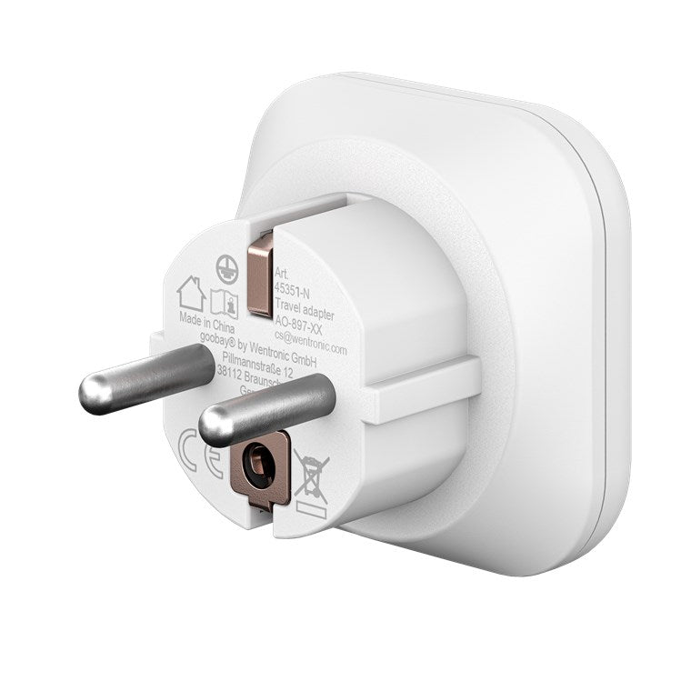 Reiseadapter USA/Japan auf Europa, weiß