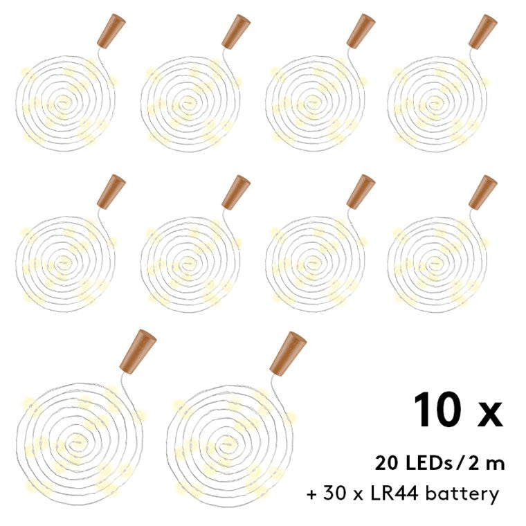 10 x 20er LED-Flaschen-Lichterkette