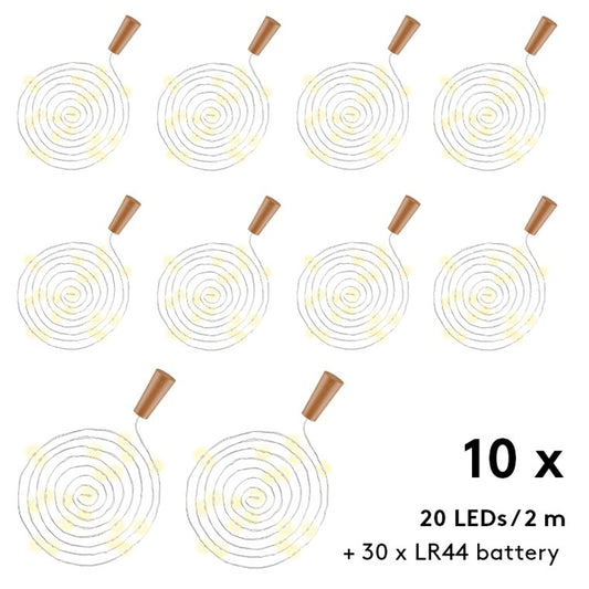10x 20er LED-Flaschen-Lichterkette