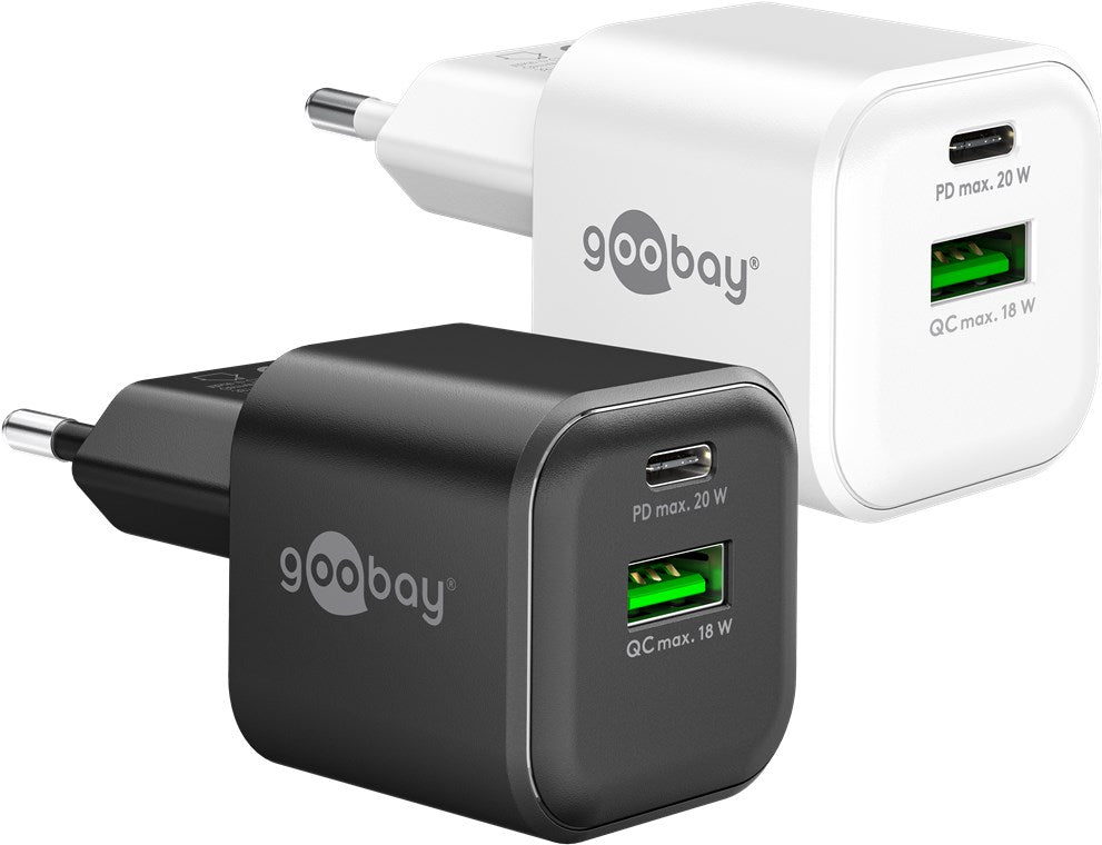 USB-C™ PD GaN Dual-Schnellladegerät Nano (20 W) schwarz