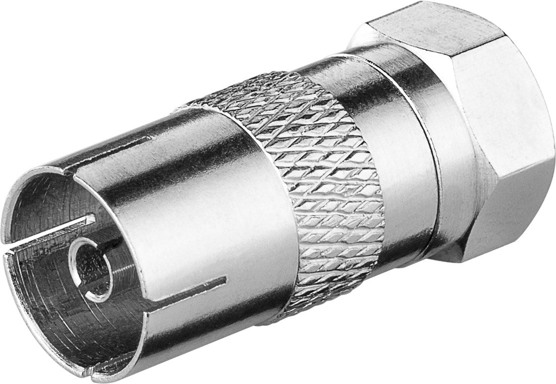 F adapter: F plug > coax socket