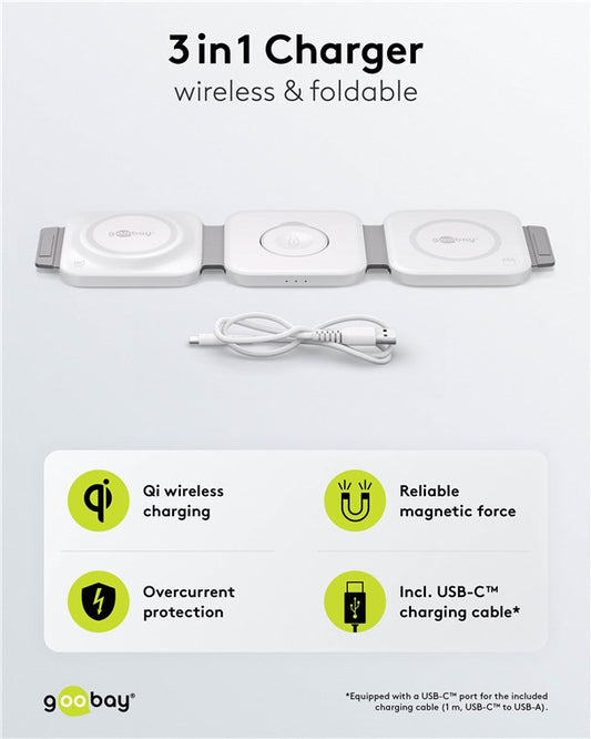 Kabelloses 3in1-Ladegerät, faltbar, 15 W