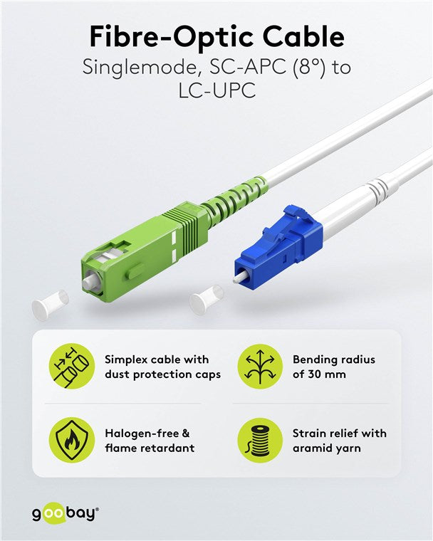 Glasfaserkabel (FTTH), Singlemode (OS2) White, (Simplex), 5 m