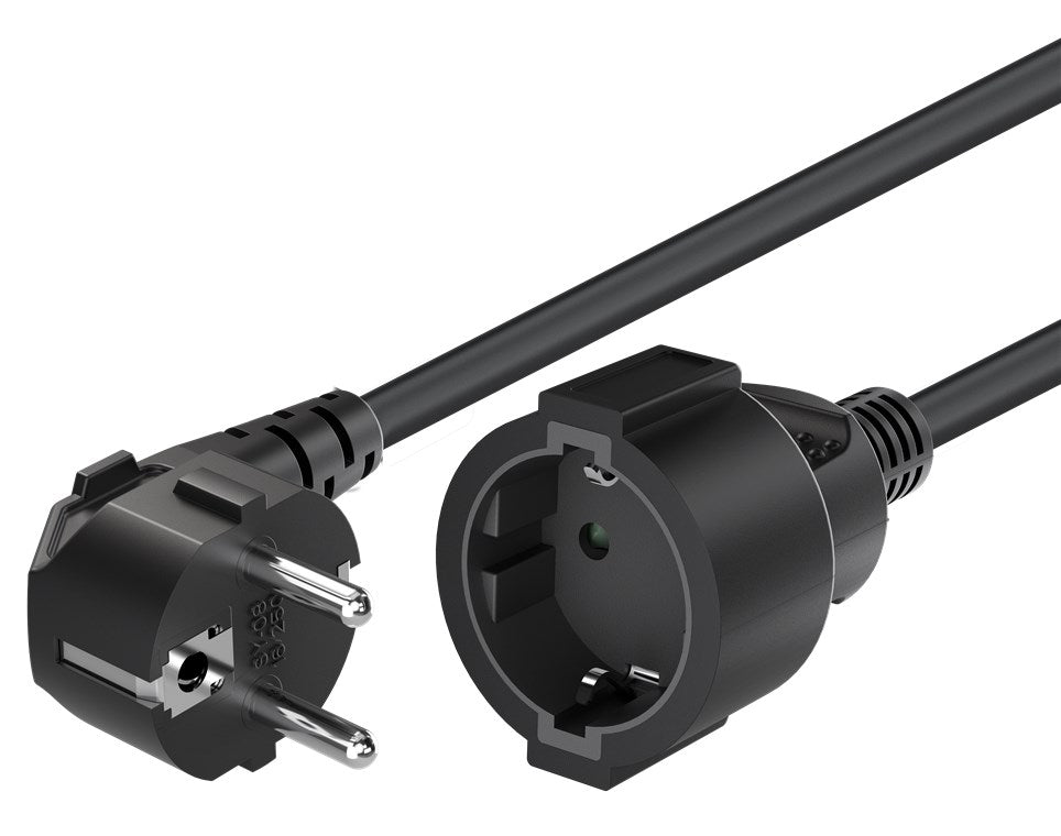 Verlängerungskabel Schutzkontakt, 5 m, Schwarz, (3*1,5 mm²)