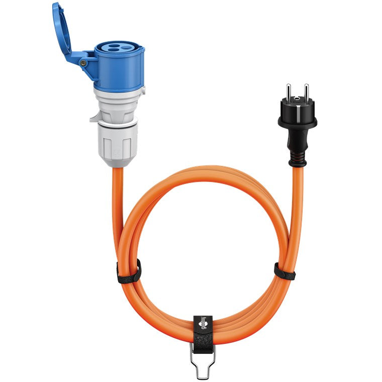 CEE-Adapterleitung, Schutzkontakt-Stecker auf CEE-Kupplung, 5 m