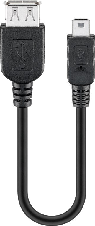 USB-A-auf-Mini-B-Adapter, 0,2 m, schwarz
