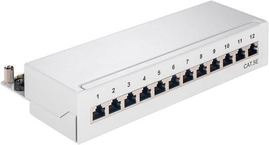 CAT 5e Mini/Desktop Patch Panel, 12 Port, (1U)