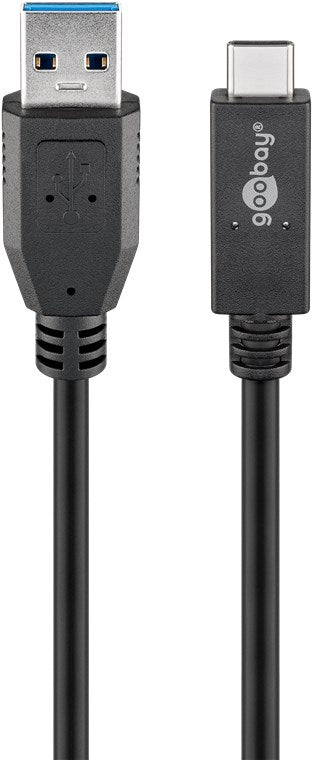 USB-C™-auf-USB-A-Kabel, 1 m, schwarz