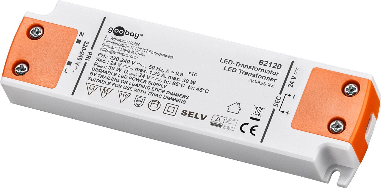 LED-Trafo 24 V (DC), 30 W, dimmbar