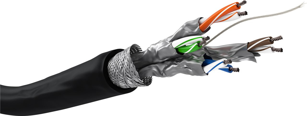 CAT 6 Outdoor-Netzwerkkabel, S/FTP (PiMF), schwarz