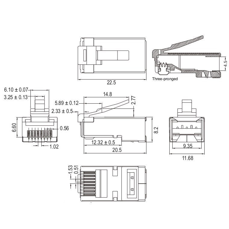 RJ45 konnektör, CAT 6A STP korumalı