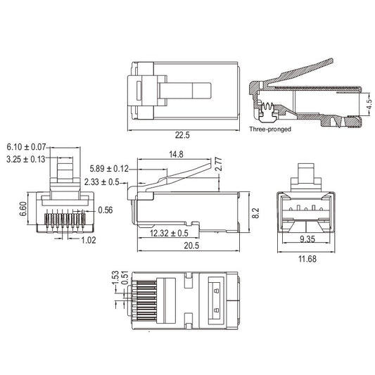 RJ45 konnektör, CAT 6A STP korumalı