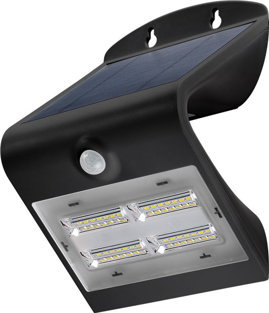 LED-Solar-Wandleuchte mit Bewegungsmelder, 3,2 W, schwarz