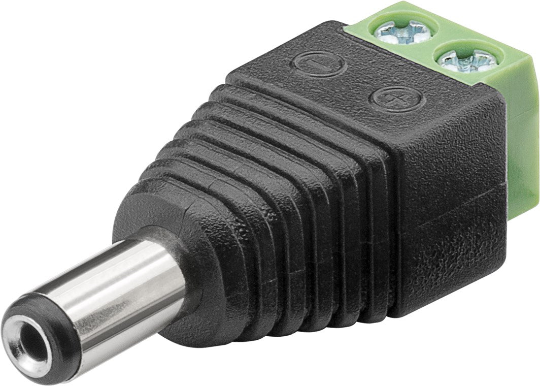 Terminal Block 2-pin &gt; DC plug (5.50 x 2.10 mm)