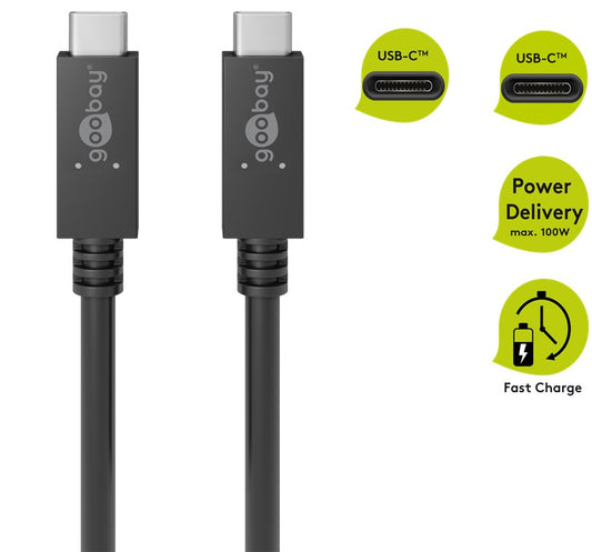 USB-C™-Kabel, 1 m, schwarz