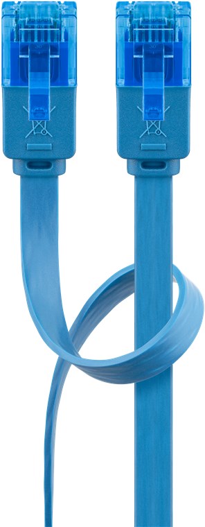 CAT 6A Flach-Patchkabel, U/UTP, blau