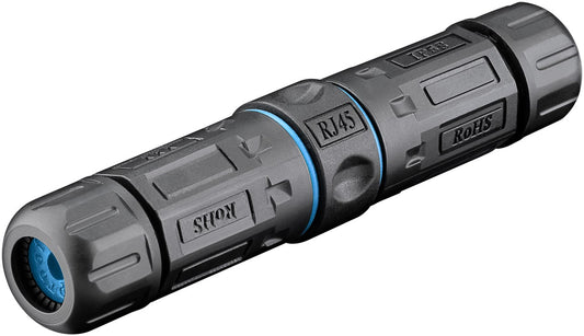 Outdoor (IP68) RJ45 patch cable coupling/network cable connector, CAT 6A