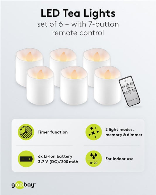 6er-Set LED-Teelichter