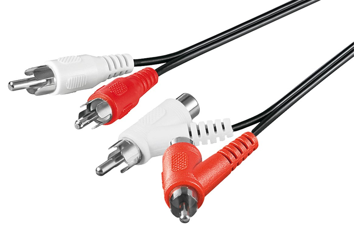 Stereo connection cable, RCA with pass-through