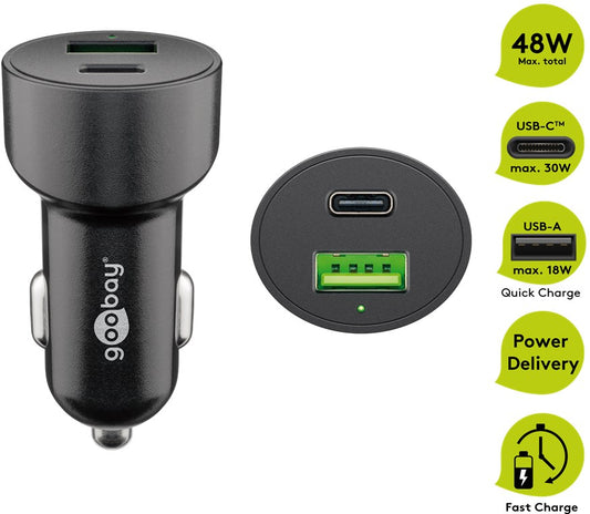 Dual-USB Auto-Schnellladegerät USB-C™ PD (Power Delivery) (48 W)