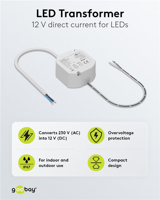 LED-Trafo 12 V (DC), 12 W, IP67