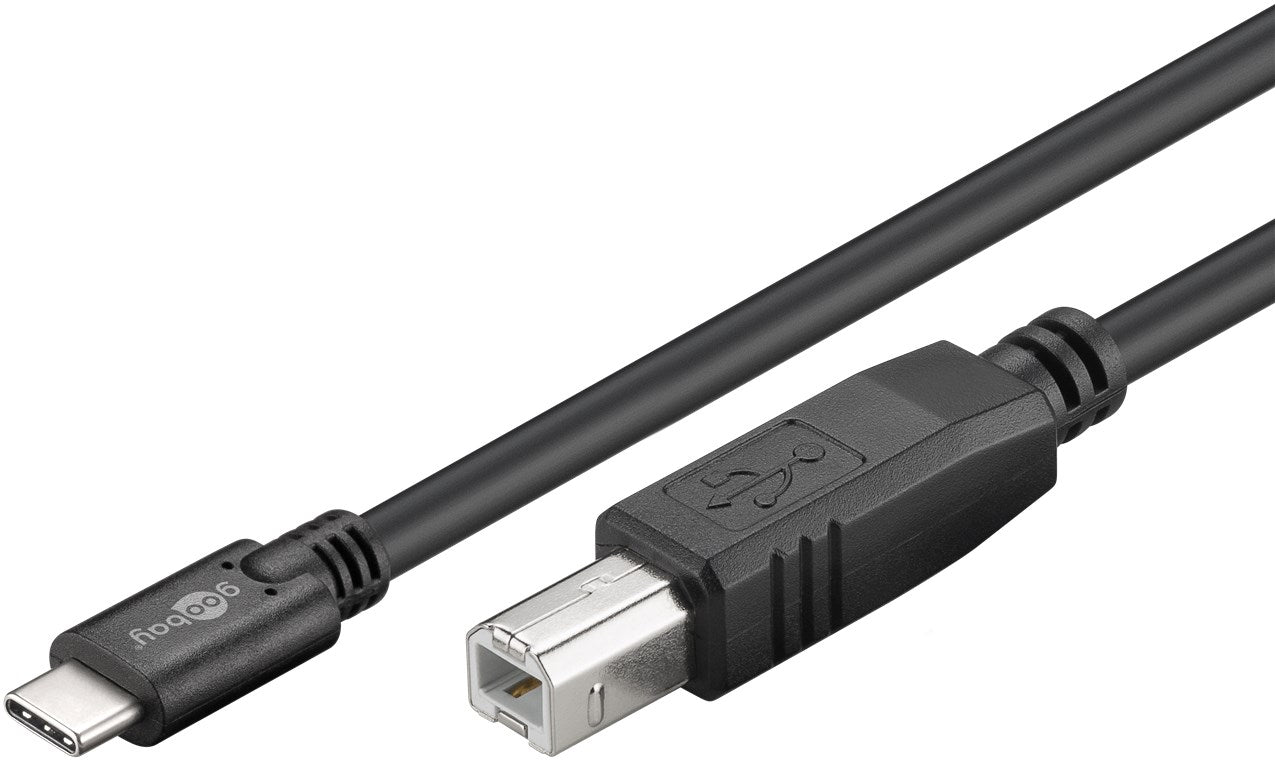 USB-C™ auf B Kabel, schwarz